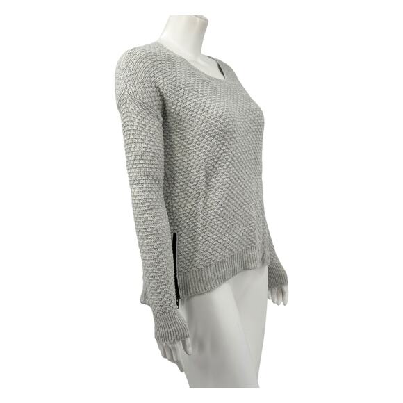 Madewell Sweater Women XXS Gray Landmark Texture Zipper Knit Minimalist‎ Staple - Picture 3 of 8